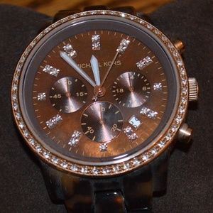 New Michael Kors Tortoise Watch Gold and Brown